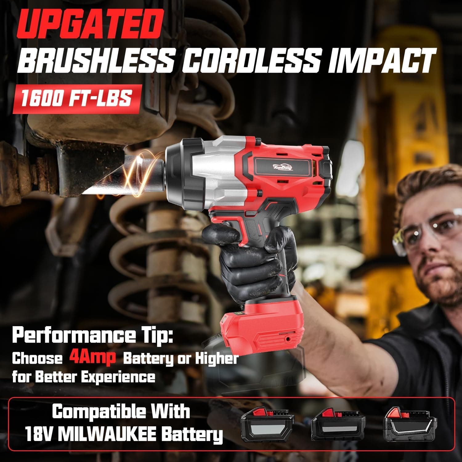 XunDong Cordless Impact Wrench 1/2" Avis - Sélectionner l'image 2
